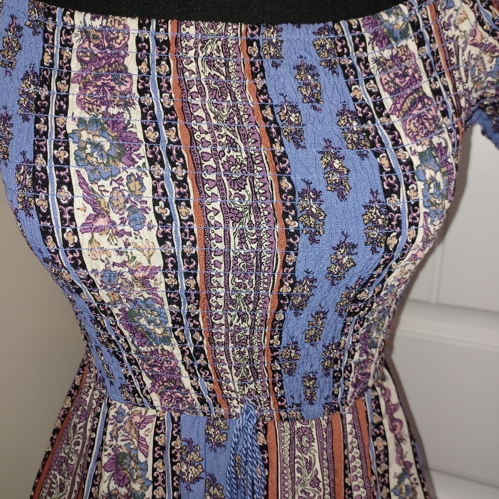 Band of Gypsies Boho Smocked Maxi Dress Women's Sz Small - Picture 2 of 12